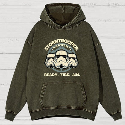 Ready. Fire. Aim. Vintage Distressed Hoodie
