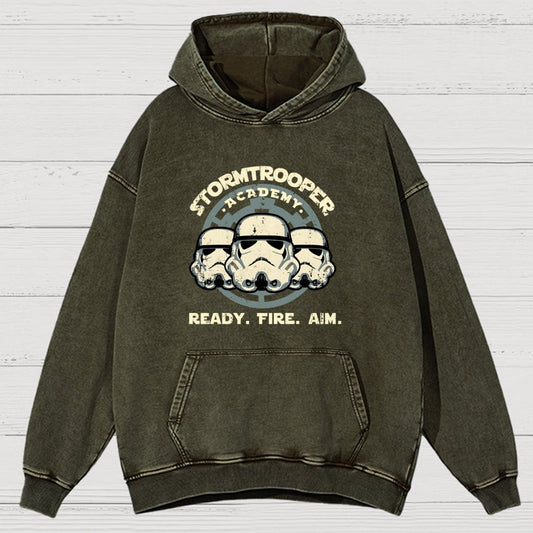Ready. Fire. Aim. Vintage Distressed Hoodie