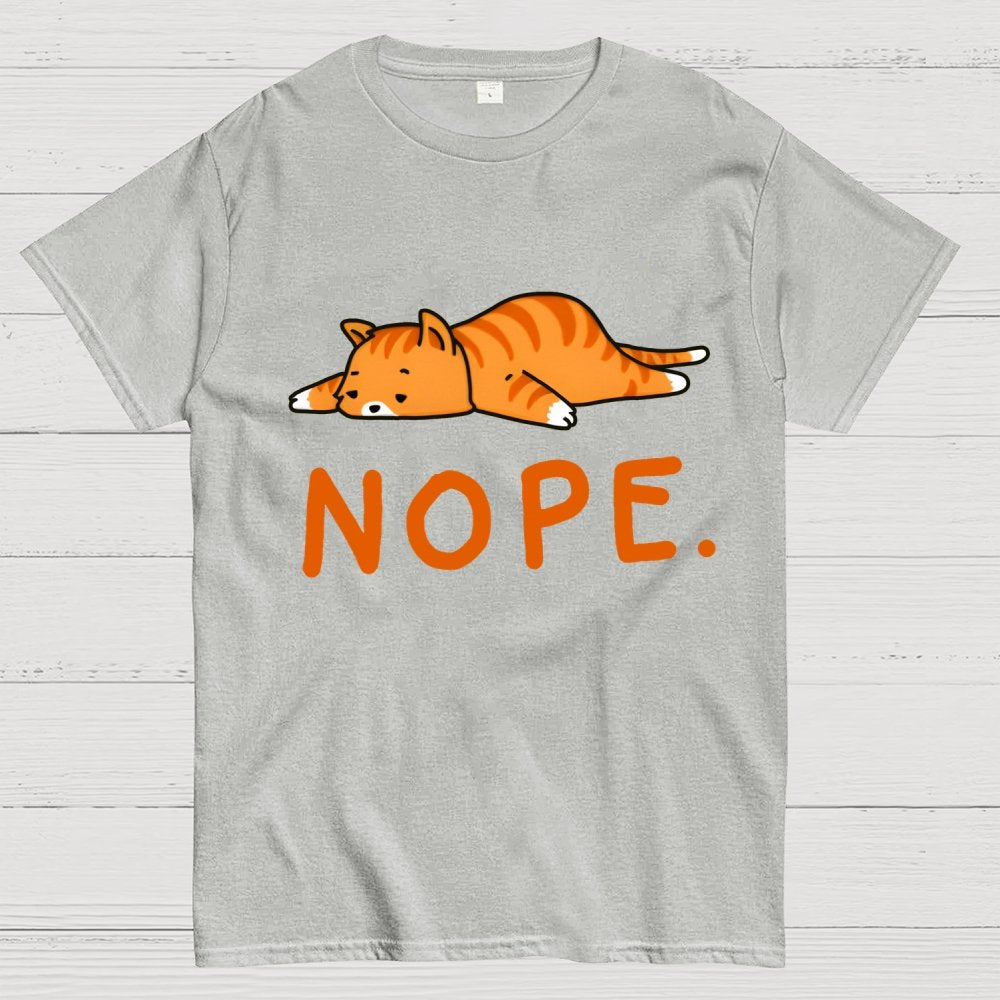 Nope Lazy Cat Geek T-Shirt