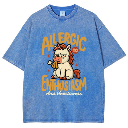 Allergic to Enthusiasm Vintage Distressed T-shirt