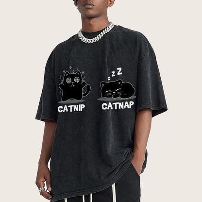 Catnip Catnap Vintage Distressed T-shirt