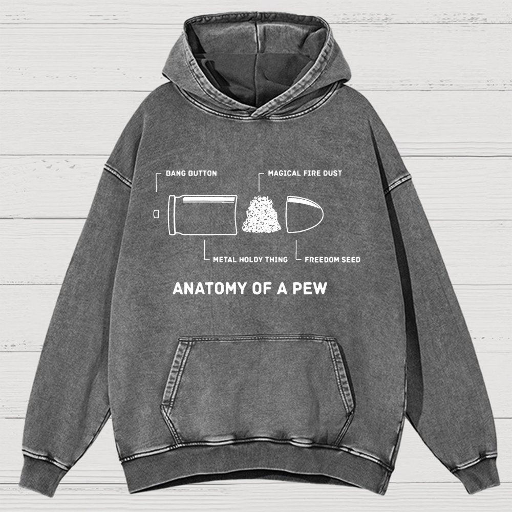 Anatomy Of A Pew Vintage Distressed Hoodie