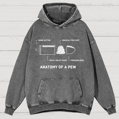 Anatomy Of A Pew Vintage Distressed Hoodie