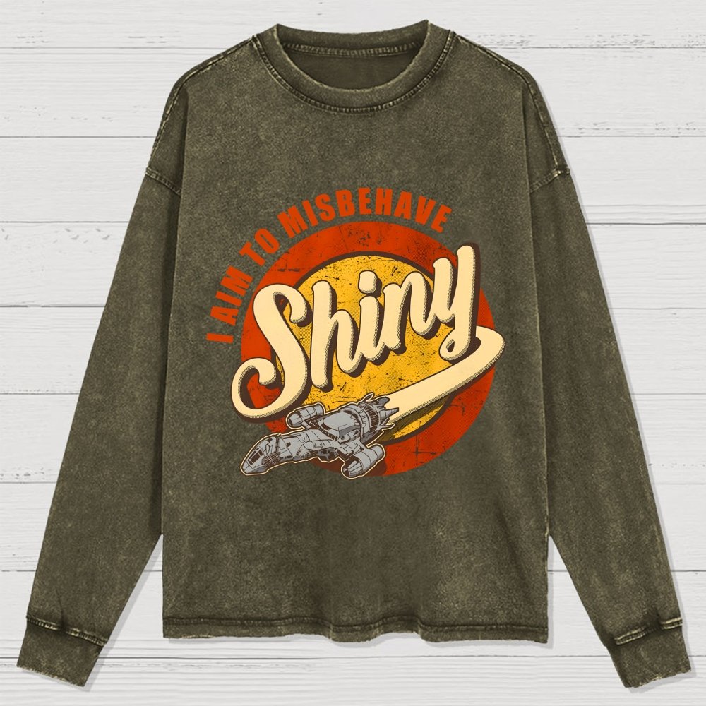 Shiny Washed Long Sleeve Tee
