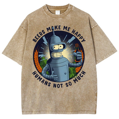Beers Make Me Happy Vintage Distressed T-shirt