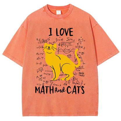 I Love Math And Cats Vintage Distressed T-shirt