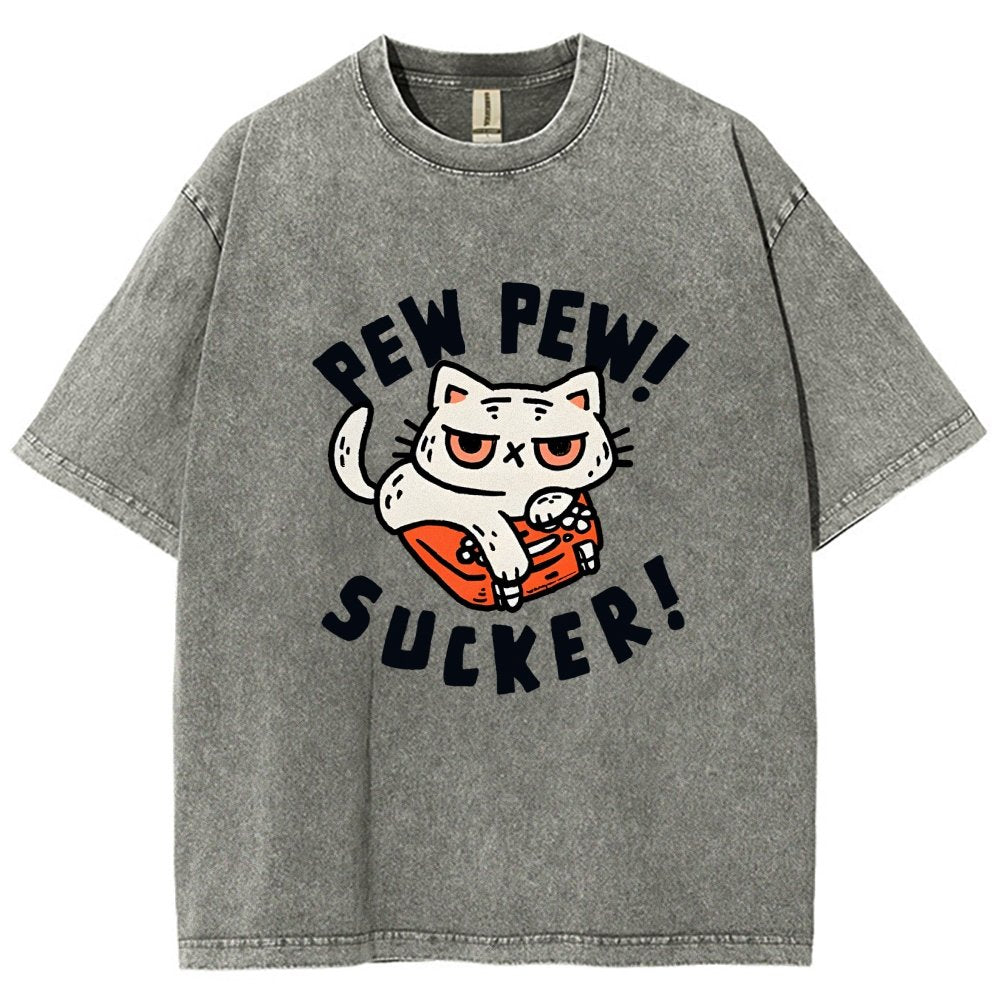 Pew Pew Sucker Vintage Distressed T-shirt