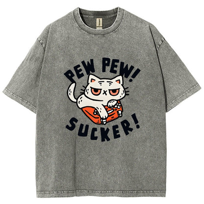 Pew Pew Sucker Vintage Distressed T-shirt
