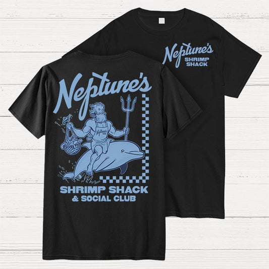 Neptune's Shrimp Shack Front And Back Printing Geek T-Shirt