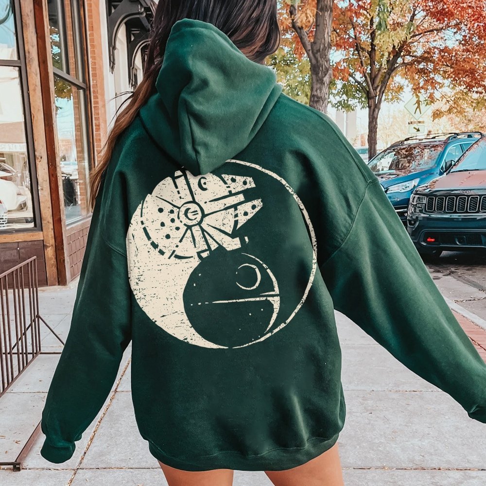 Balancing The Power Geek Printed Back Unisex Cotton Hoodie