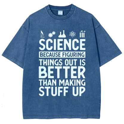 Science Figuring Stuff Funny Science Vintage Distressed T-shirt