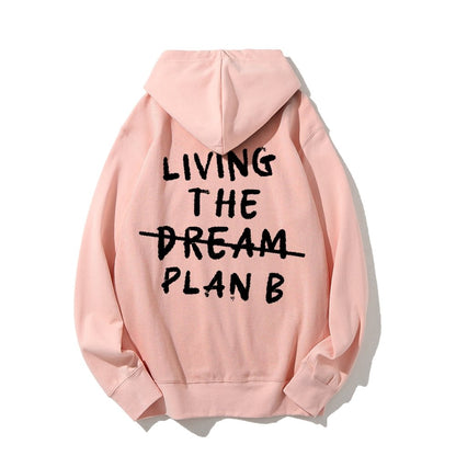 Living Plan B Printed Back Unisex Cotton Hoodie