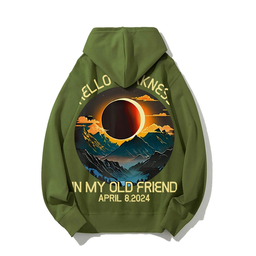 Hello Darkness My Old Friend Nerdy Graphic Geek Printed Back Cotton Hoodie
