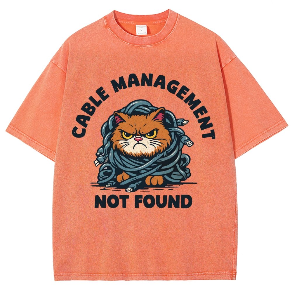 Cable Management Not Found Vintage Distressed T-shirt