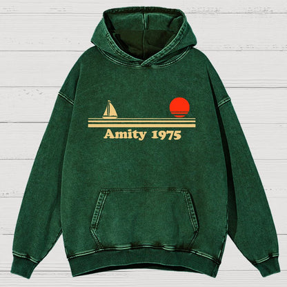 Seaside Town 1975 Vintage Distressed Hoodie