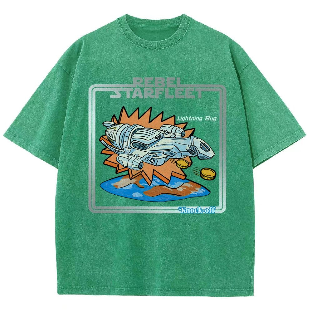 Lightning Bug Knock-off Spaceship Vintage Distressed T-shirt