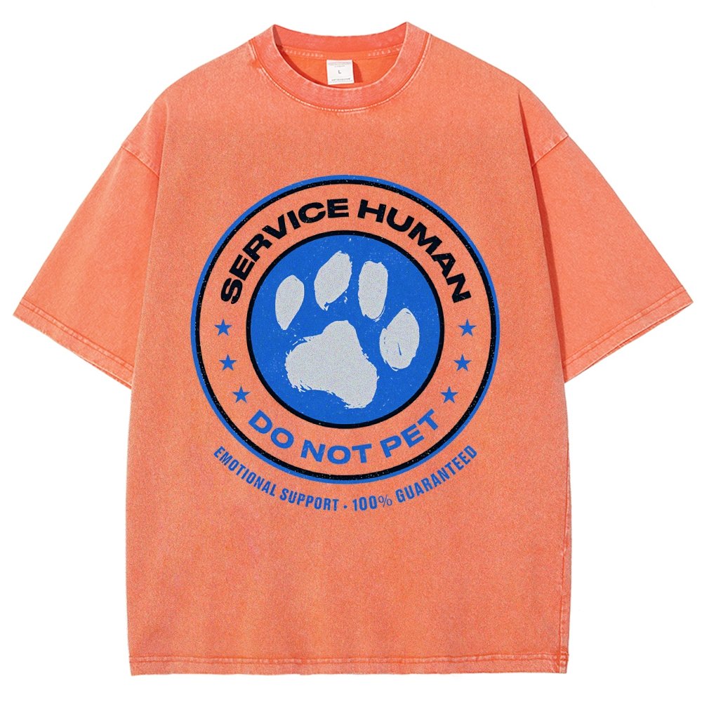 Service Human Do Not Pet Vintage Distressed T-shirt