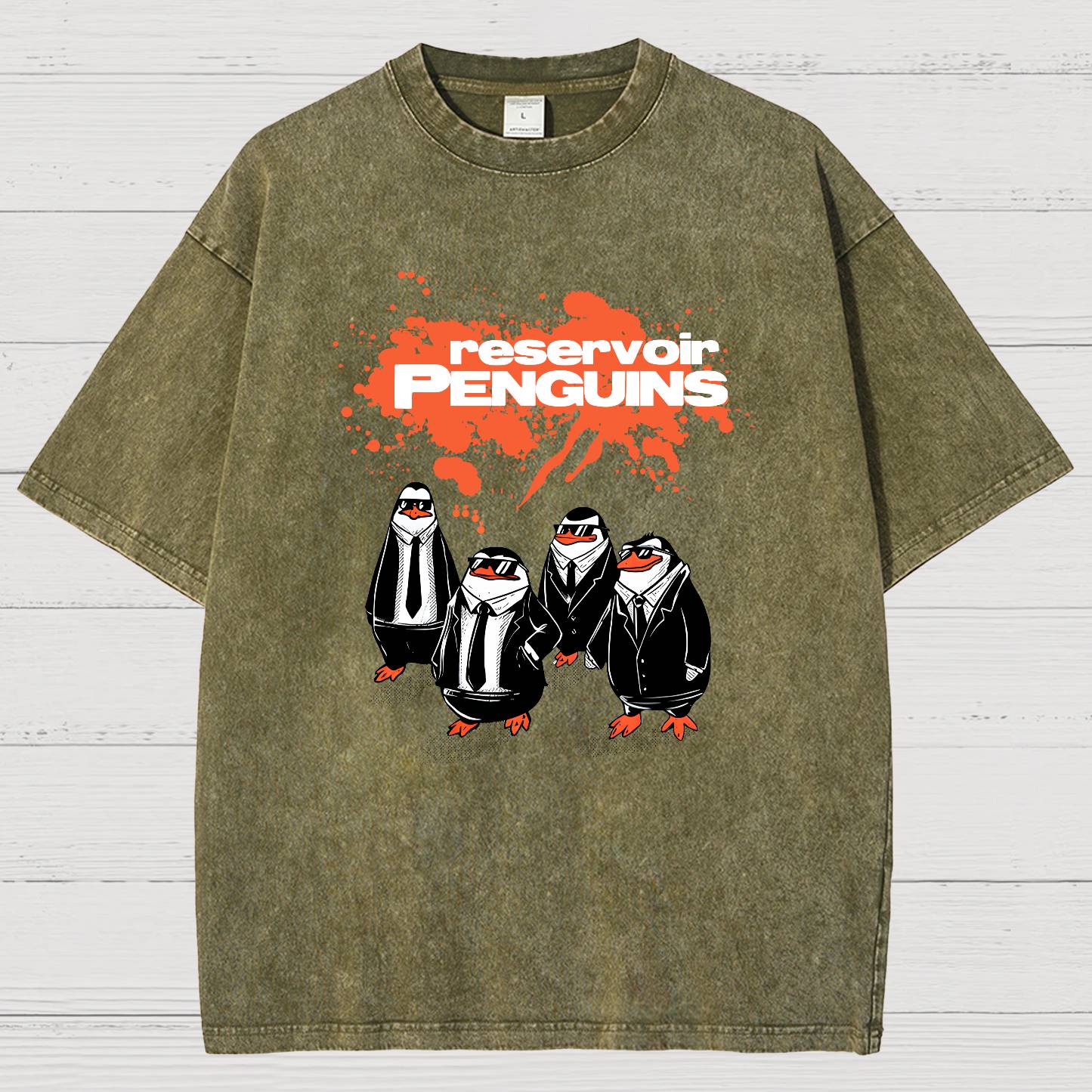 Reservoir Penguins Geeky Vintage Distressed T-shirt
