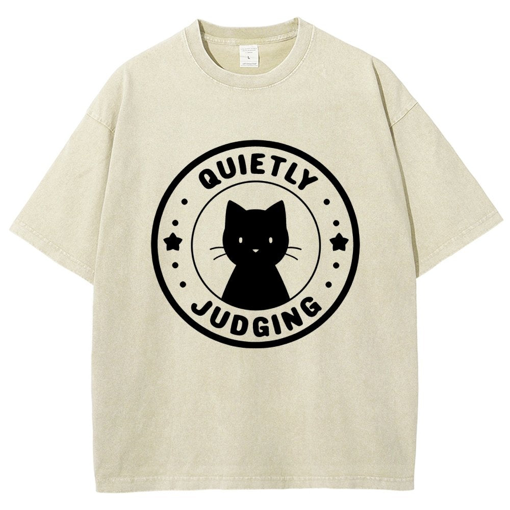 Quietly Judging Cat Vintage Distressed T-shirt