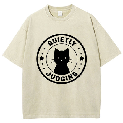 Quietly Judging Cat Vintage Distressed T-shirt