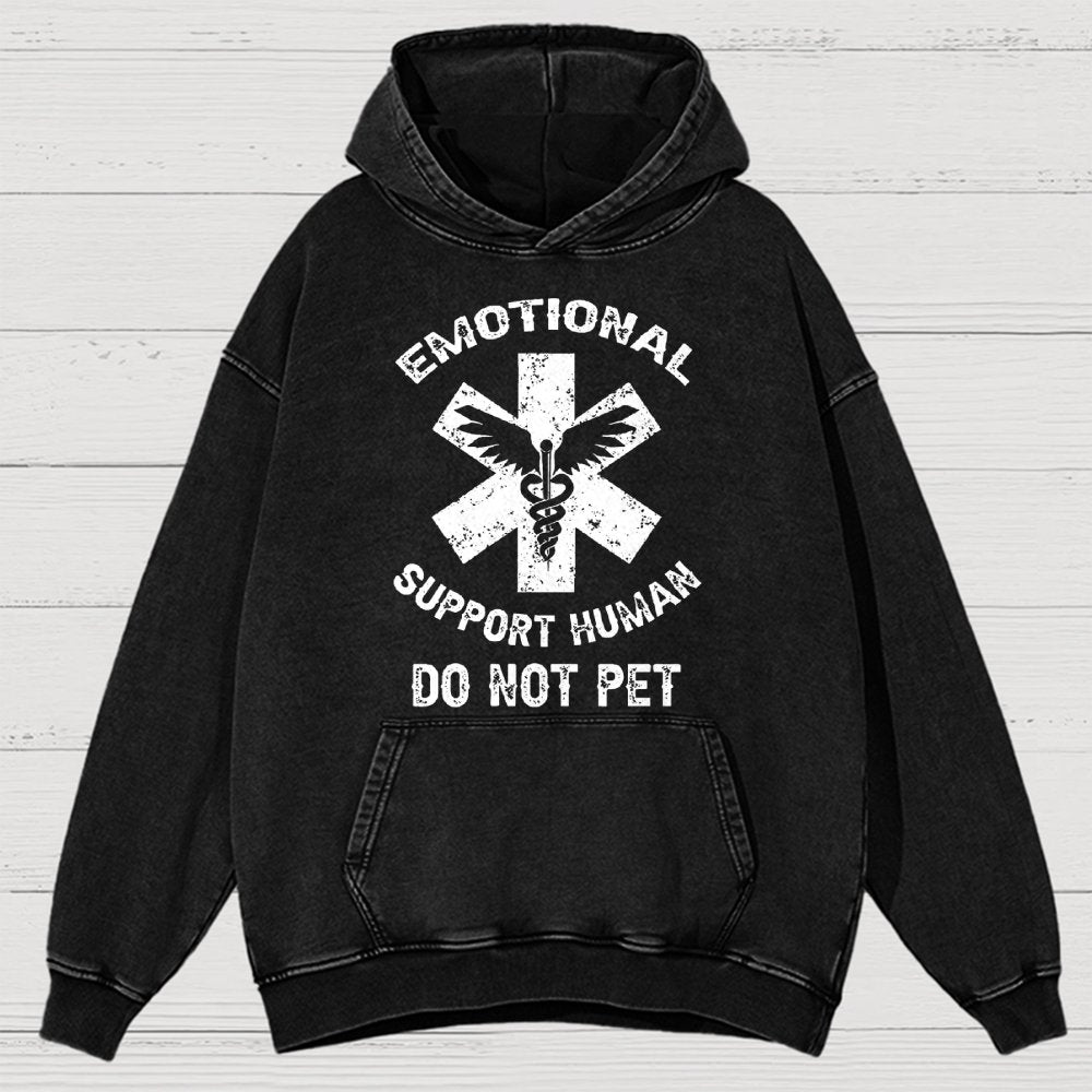 Emotional Support Human Do Not Pet Vintage Distressed Hoodie
