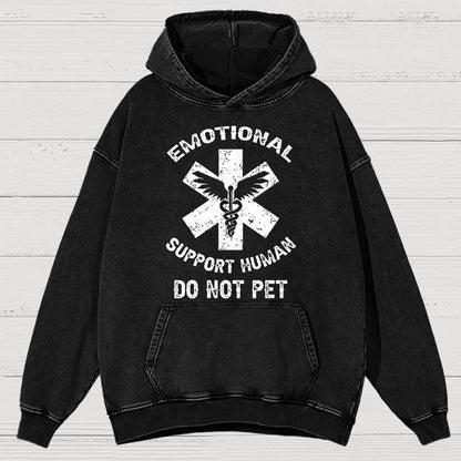 Emotional Support Human Do Not Pet Vintage Distressed Hoodie