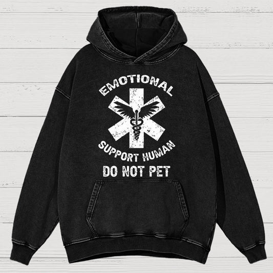 Emotional Support Human Do Not Pet Vintage Distressed Hoodie