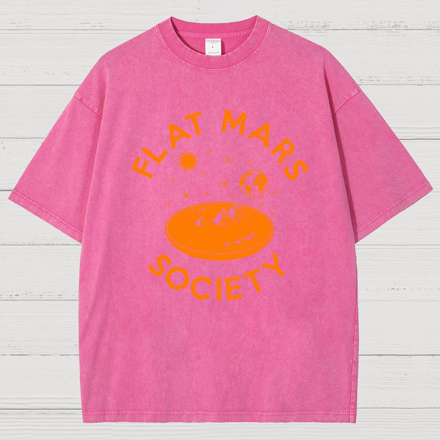 Flat Mars Society Nerdy Vintage Distressed T-shirt