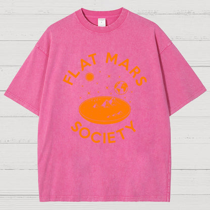 Flat Mars Society Nerdy Vintage Distressed T-shirt