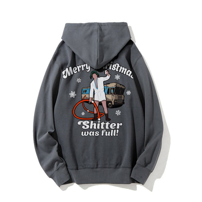 Merry Christmas Shitter Was Full Printed Back Unisex Cotton Hoodie