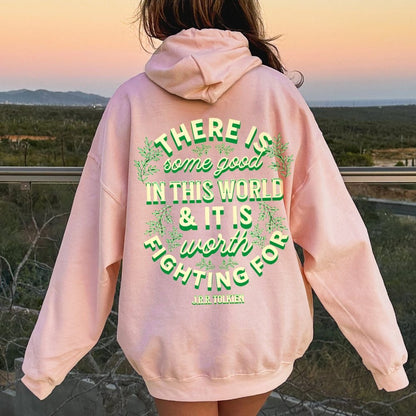 There is Some Good in This World Printed Back Unisex Cotton Hoodie