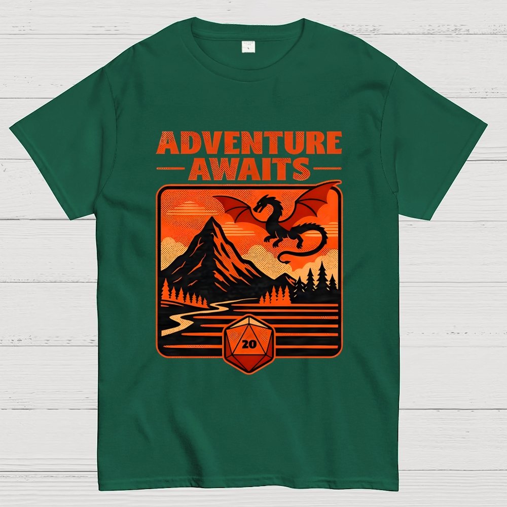 RPG Vintage Adventure Dragon Geek T-Shirt