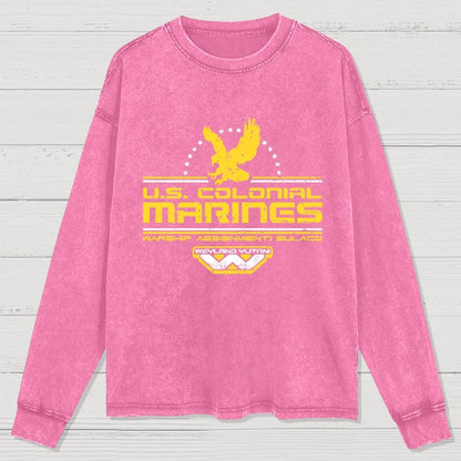 US Explorers Eagle Logo Washed Long Sleeve Tee