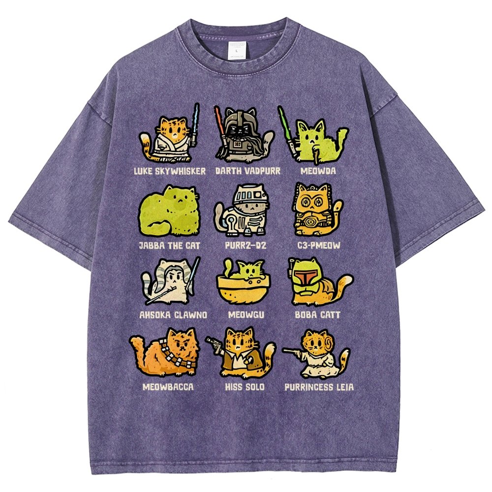 Cats of the Stars Vintage Distressed T-shirt