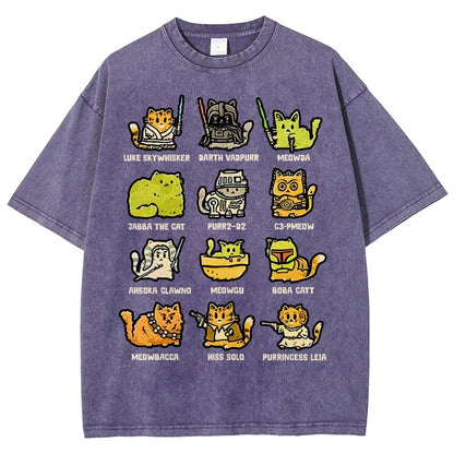 Cats of the Stars Vintage Distressed T-shirt