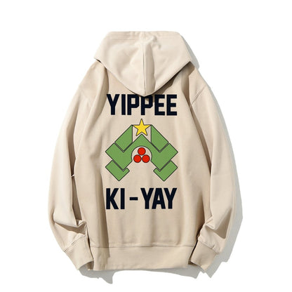YIPPEE KI-YAY Printed Back Unisex Cotton Hoodie
