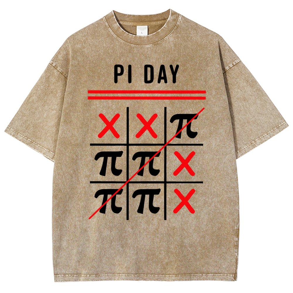 3.14 Tic-Tac-Toe Noughts And Crosses Happy Pi Day Geek Vintage Distressed T-shirt