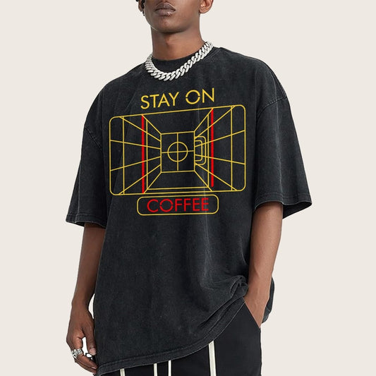 Stay On Coffee Vintage Distressed T-shirt