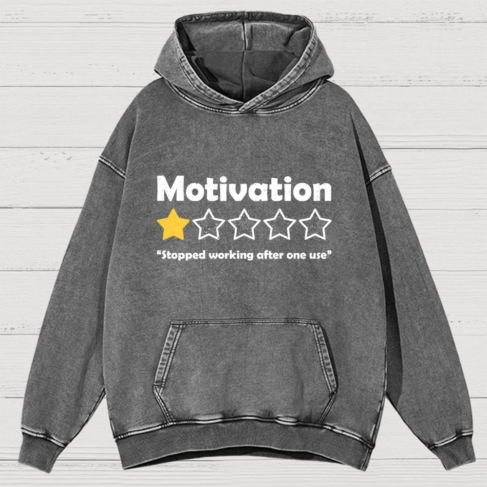 Motivation Review Vintage Distressed Hoodie