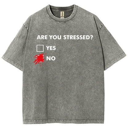 Fuuny Word Are You Stressed No Vintage Distressed T-shirt