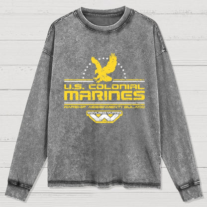 US Explorers Eagle Logo Washed Long Sleeve Tee