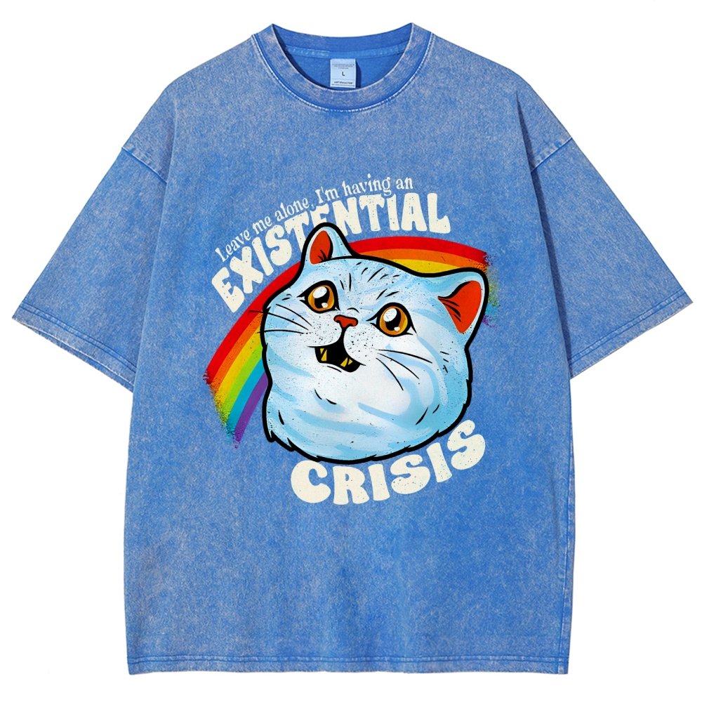 Existential Crisis Cat Vintage Distressed T-shirt