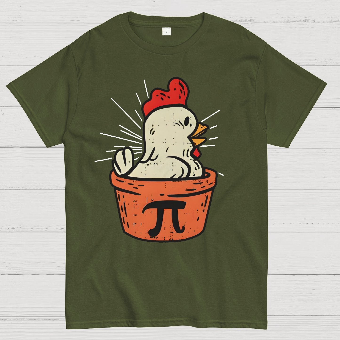 Funny Chicken Pot Pi Geek T-Shirt