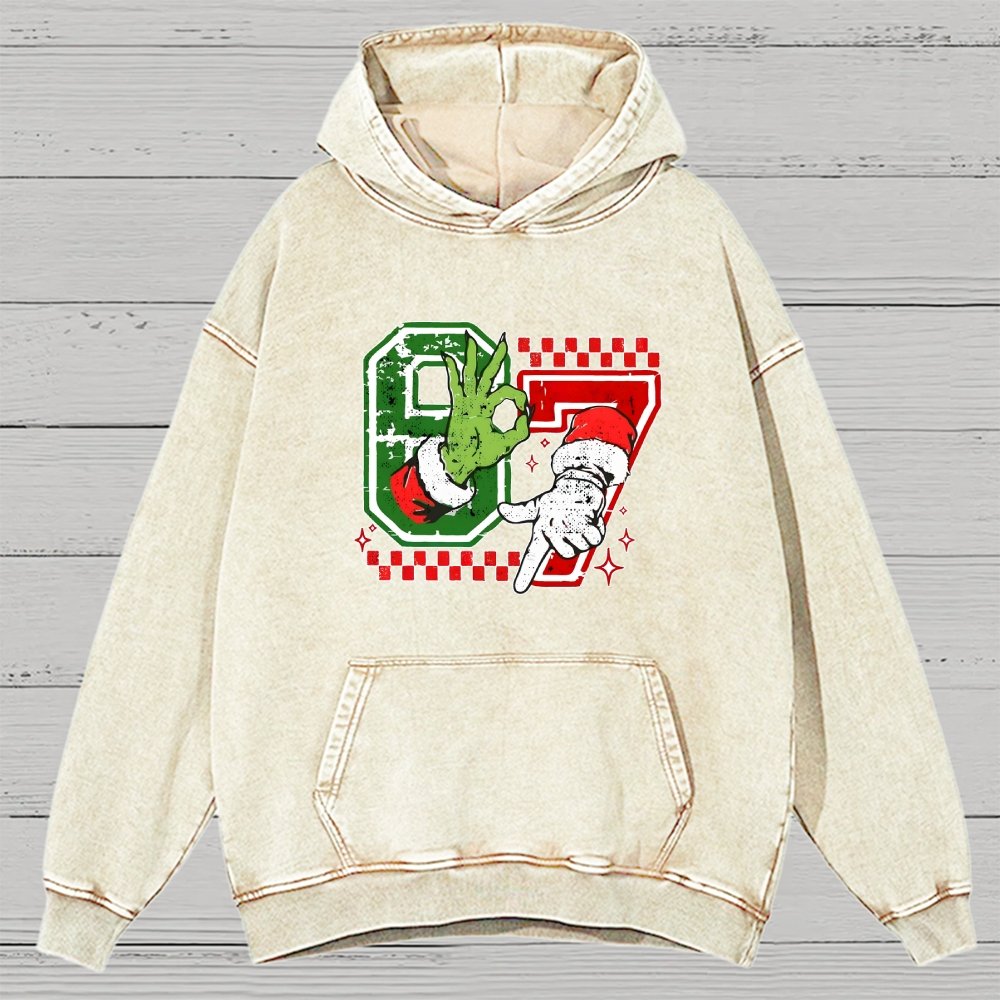Six Seven 6 7 Christmas Vintage Distressed Hoodie
