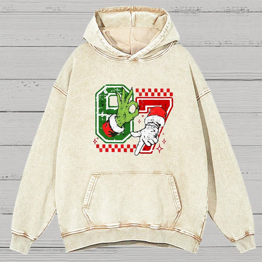 Six Seven 6 7 Christmas Vintage Distressed Hoodie