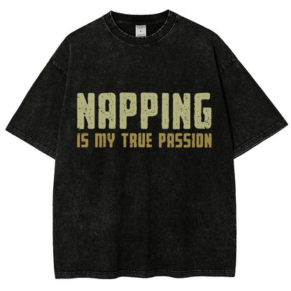 Napping is My Passion Vintage Distressed T-shirt