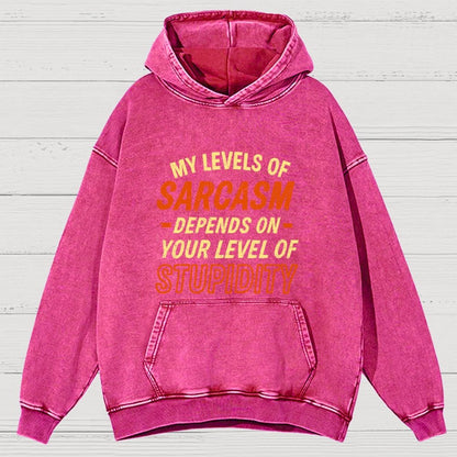 My Level Of Sarcasm Depends Vintage Distressed Hoodie