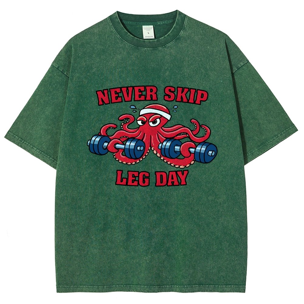 Octo-Leg Day Vintage Distressed T-shirt