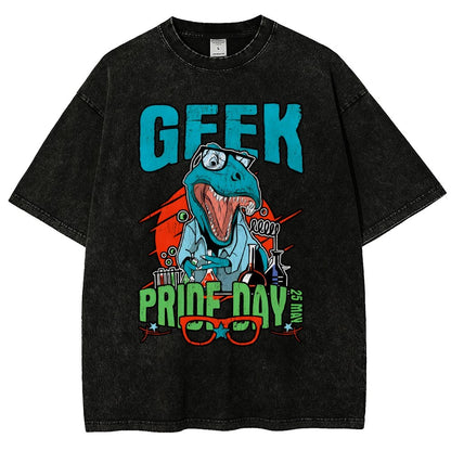 Geek Pride Day Dinosaur Rex Vintage Distressed T-shirt