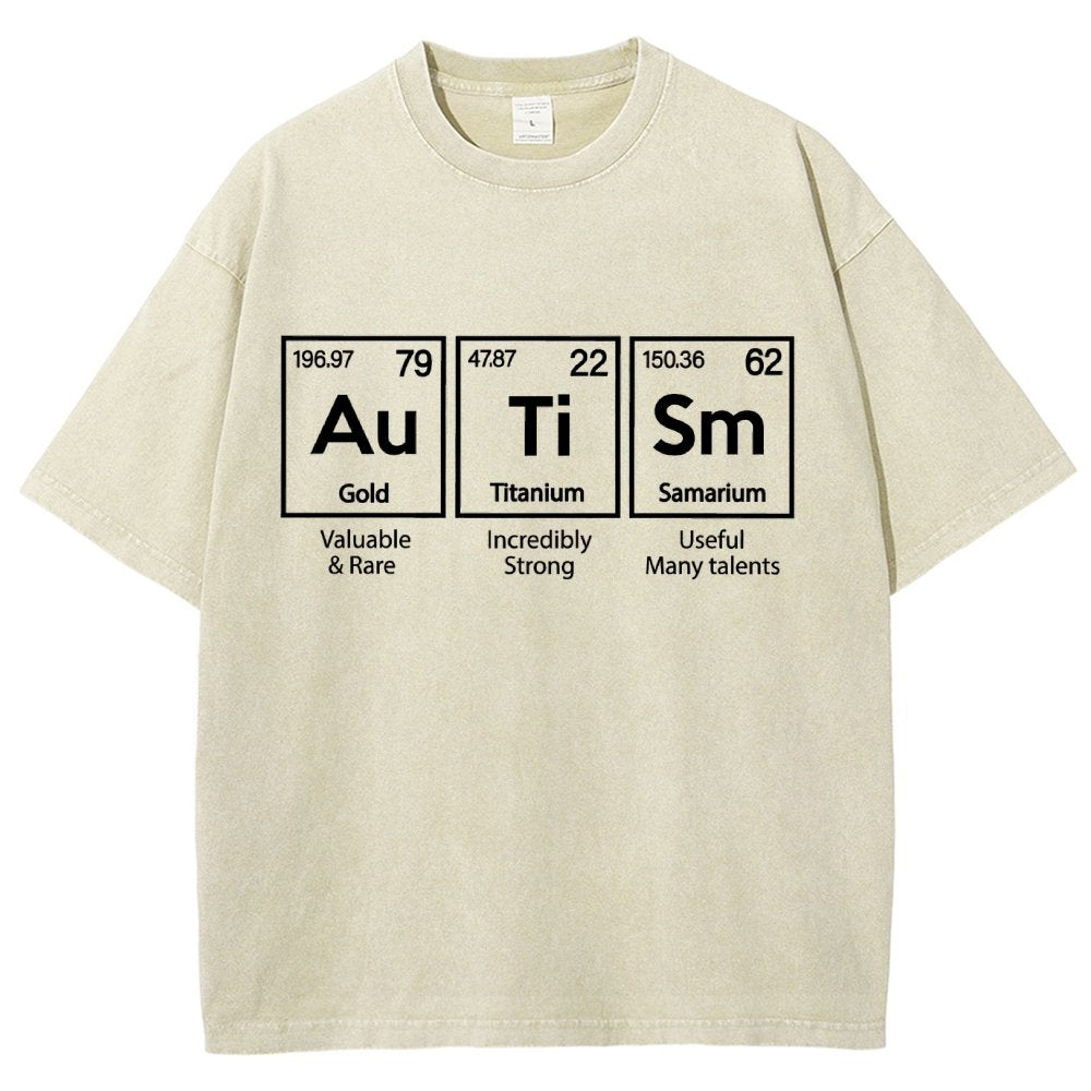 Autism Awareness Elements Periodic Vintage Distressed T-shirt